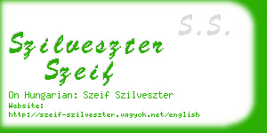 szilveszter szeif business card